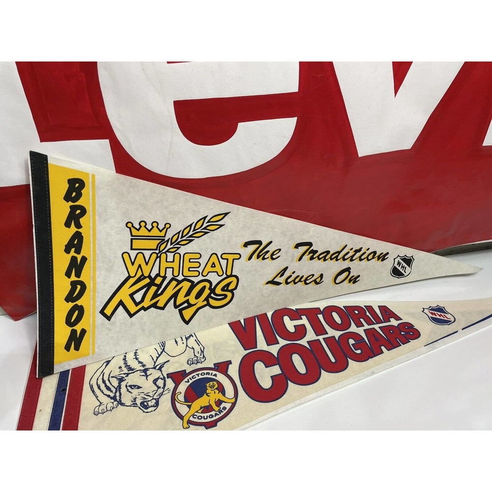 Vintage Brandon Wheat Kings WHL Hockey Full Size Pennant Rare